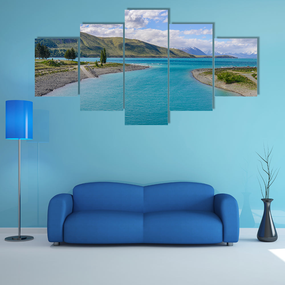 Lake Tekapo In New Zealand Multi Panel Canvas Wall Art
