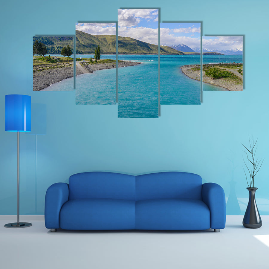 Lake Tekapo In New Zealand Multi Panel Canvas Wall Art