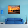 View of Vilamendhoo Island At The Water Bungalows Side In The Indian Ocean, Maldives Multi Panel Canvas Wall Art