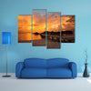 View of Vilamendhoo Island At The Water Bungalows Side In The Indian Ocean, Maldives Multi Panel Canvas Wall Art