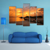 View of Vilamendhoo Island At The Water Bungalows Side In The Indian Ocean, Maldives Multi Panel Canvas Wall Art