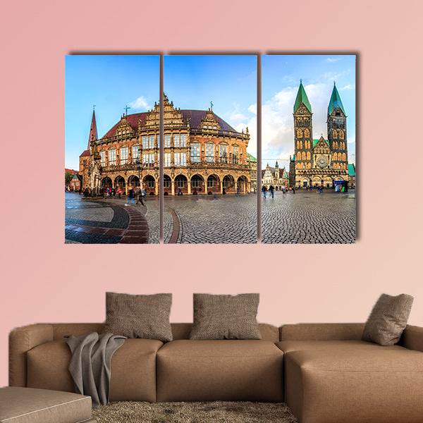 Bremen main market square in the centre of the Hanseatic City, wall art
