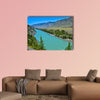 Turquoise Katun River in a mountain valley  beautiful view from the colorful wall art