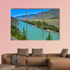 Turquoise Katun River in a mountain valley  beautiful view from the colorful wall art