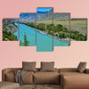 Turquoise Katun River in a mountain valley  beautiful view from the colorful wall art