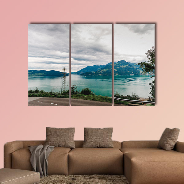 Lucerne lake vierwaldstaettersee Swiss landscape multi panel canvas wall art