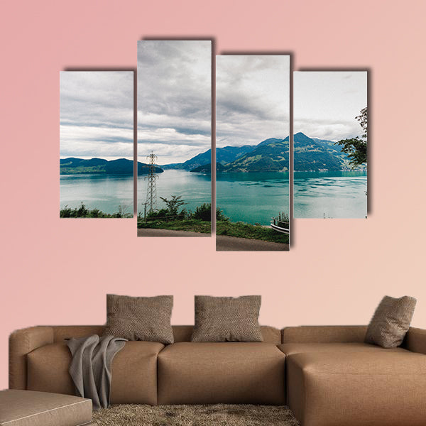 Lucerne lake vierwaldstaettersee Swiss landscape multi panel canvas wall art