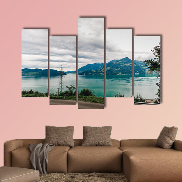 Lucerne lake vierwaldstaettersee Swiss landscape multi panel canvas wall art