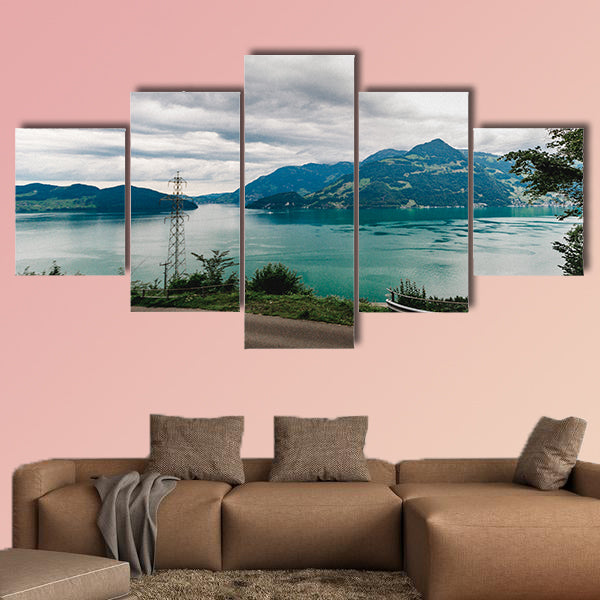 Lucerne lake vierwaldstaettersee Swiss landscape multi panel canvas wall art
