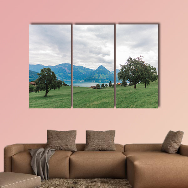 Lucerne lake vierwaldstaettersee Swiss landscape multi panel canvas wall art
