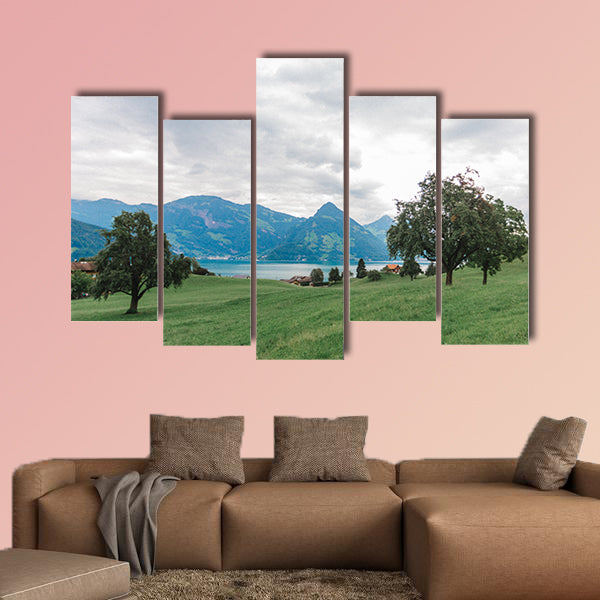 Lucerne lake vierwaldstaettersee Swiss landscape multi panel canvas wall art