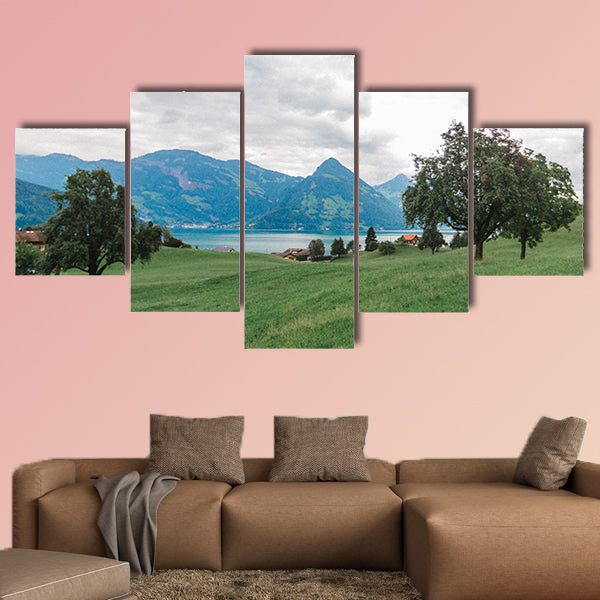 Lucerne lake vierwaldstaettersee Swiss landscape multi panel canvas wall art
