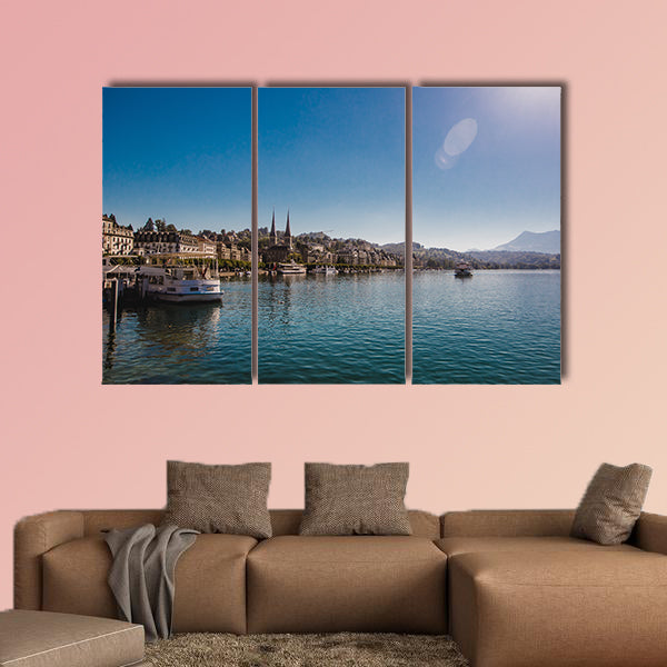 Lucerne lake vierwaldstaettersee Swiss landscape multi panel canvas wall art