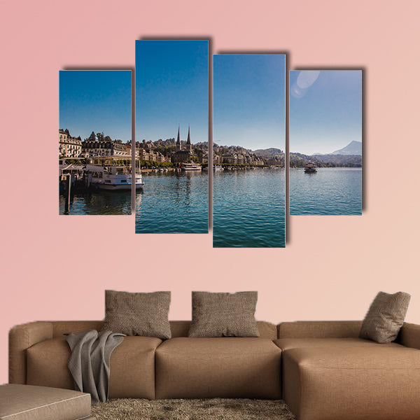 Lucerne lake vierwaldstaettersee Swiss landscape multi panel canvas wall art