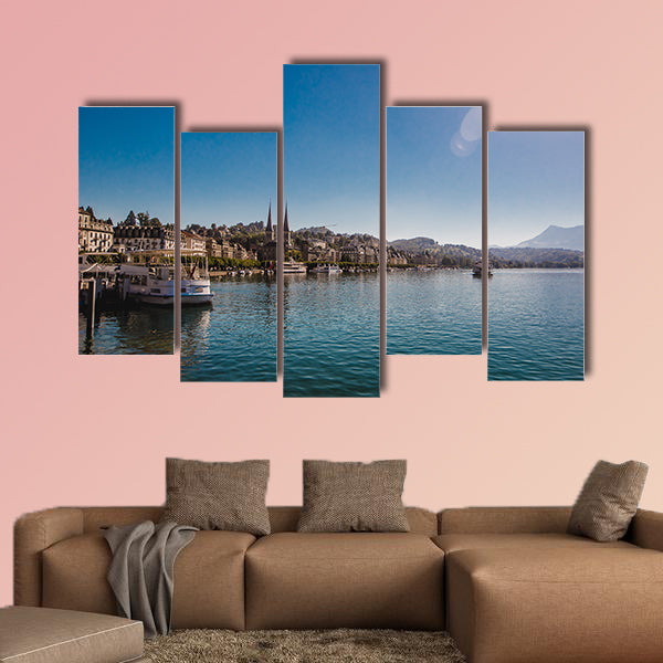 Lucerne lake vierwaldstaettersee Swiss landscape multi panel canvas wall art