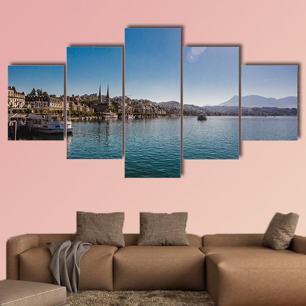 Lucerne lake vierwaldstaettersee Swiss landscape multi panel canvas wall art