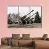 Soviet cannon in a park of the Great Patriotic War multi panel canvas wall art