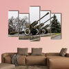 Soviet cannon in a park of the Great Patriotic War multi panel canvas wall art