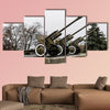 Soviet cannon in a park of the Great Patriotic War multi panel canvas wall art