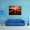 The scenery of sunset at public mosque, Putrajaya multi panel canvas wall art