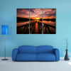 The scenery of sunset at public mosque, Putrajaya multi panel canvas wall art