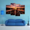 The scenery of sunset at public mosque, Putrajaya multi panel canvas wall art