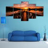 The scenery of sunset at public mosque, Putrajaya multi panel canvas wall art