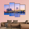 Gwangan Bridge and Haeundae at Sunrise, Busan City, South Korea multi panel canvas wall art