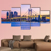 Gwangan Bridge and Haeundae at Sunrise, Busan City, South Korea multi panel canvas wall art