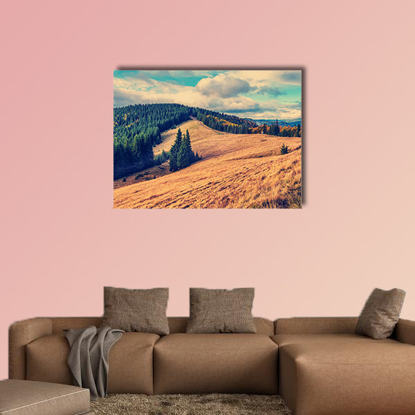 Wonderful Mountain View. Retro vintage style Multi panel canvas wall art