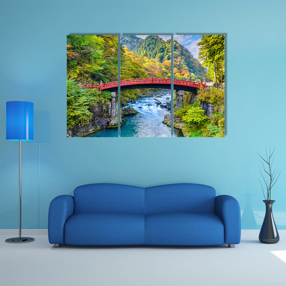 Nikko, Japan at Shinkyo Bridge multi panel canvas wall art