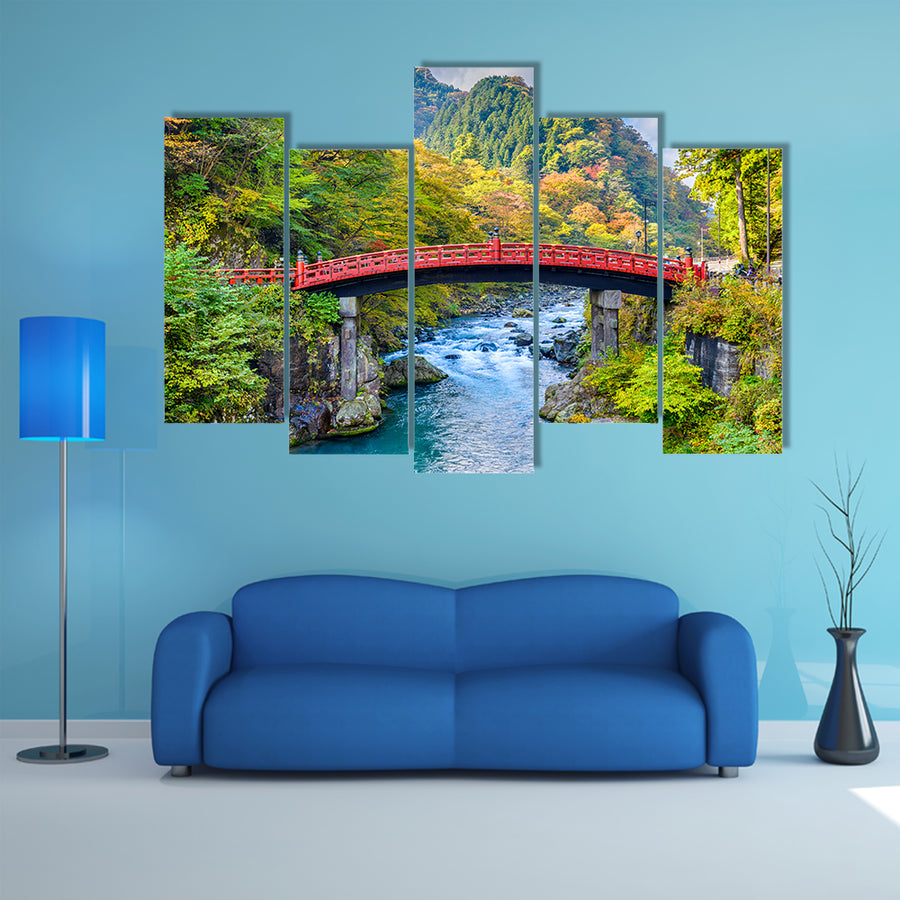 Nikko, Japan at Shinkyo Bridge multi panel canvas wall art