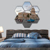 Capitol building in Havana in caribbean city hexagonal canvas wall art