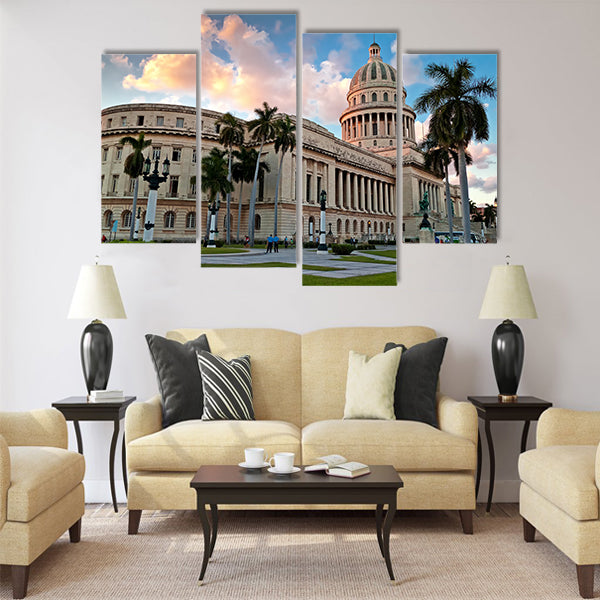 nouveau building with its distinctive dome Multi panel canvas wall art