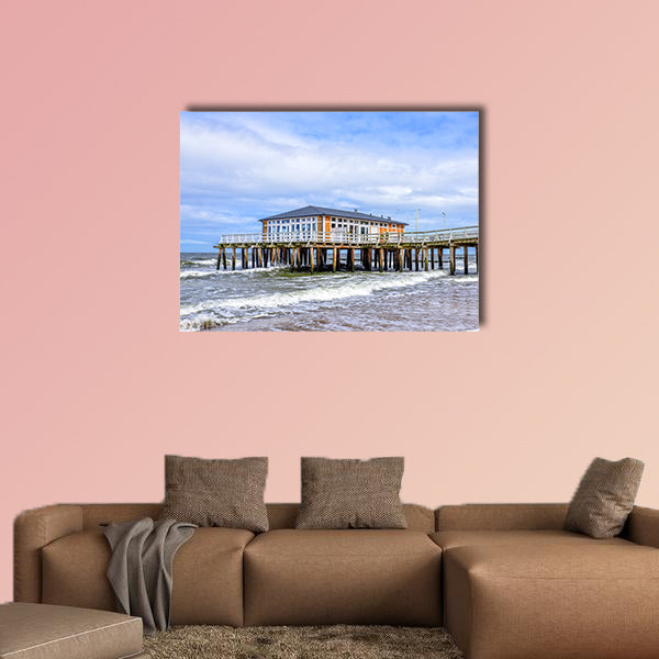 Hurricane sea bridge promenade multi panel canvas wall art