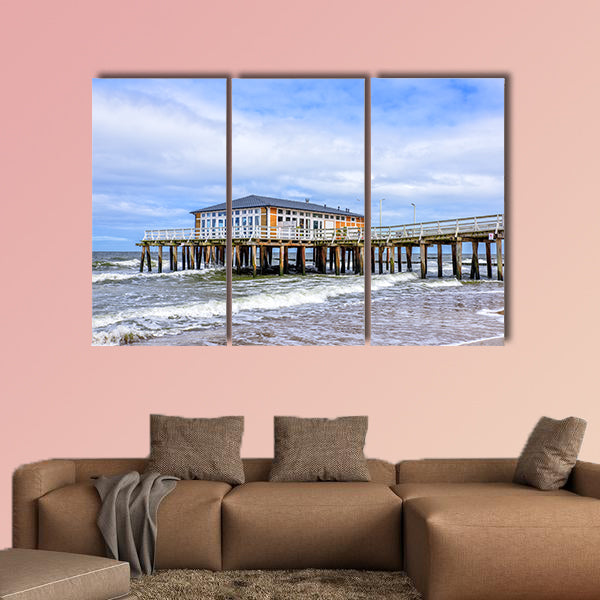 Hurricane sea bridge promenade multi panel canvas wall art