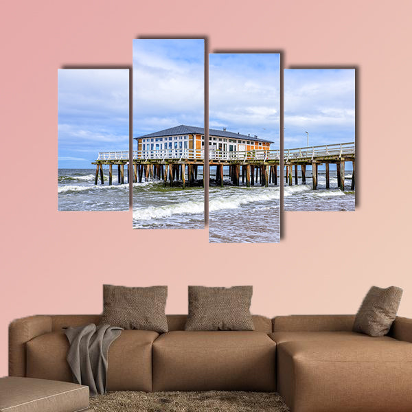 Hurricane sea bridge promenade multi panel canvas wall art