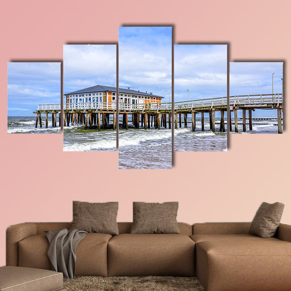 Hurricane sea bridge promenade multi panel canvas wall art