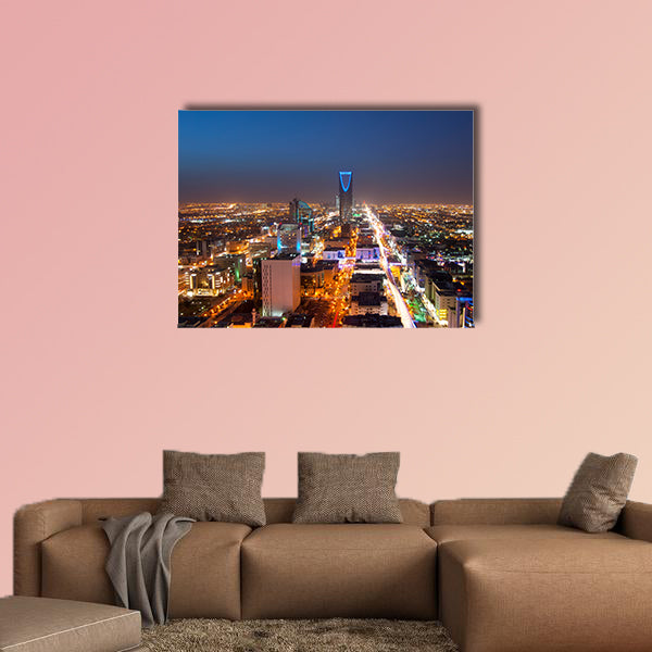 Riyadh skyline at night multi panel canvas wall art