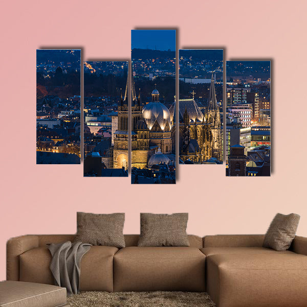 Most Beautiful View of Aachen, Germany multi panel canvas wall art