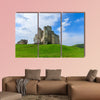 Ruins of medieval Mirow castle in spring time, Poland multi panel canvas wall art