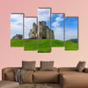 Ruins of medieval Mirow castle in spring time, Poland multi panel canvas wall art