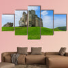 Ruins of medieval Mirow castle in spring time, Poland multi panel canvas wall art