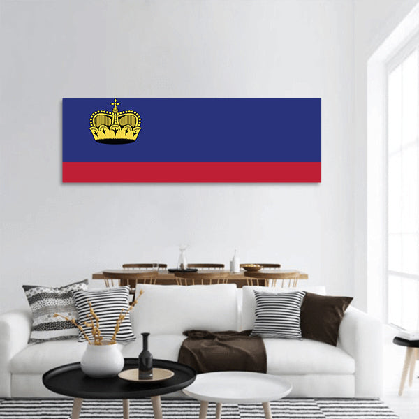 Liechtenstein national flag panoramic canvas wall art