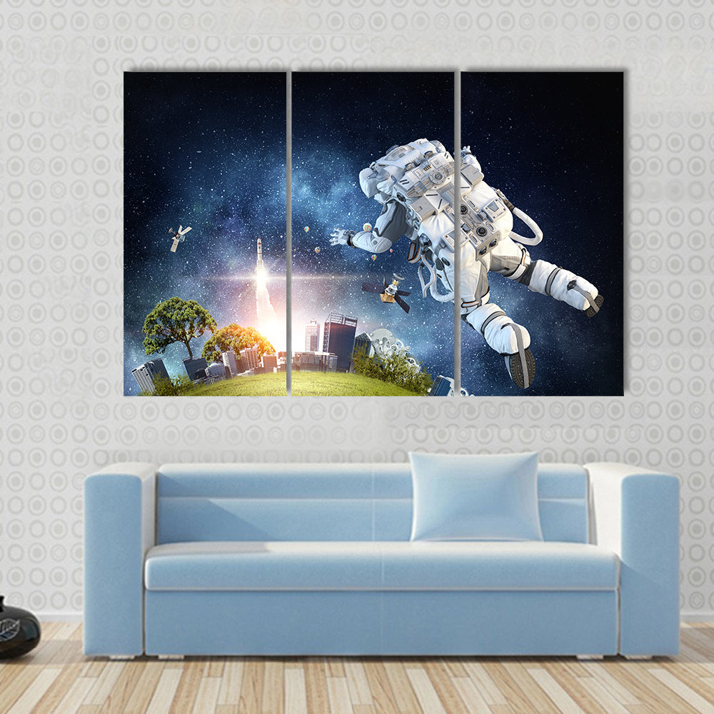 Astronaut Reaching You Multi Panel Canvas Wall Art