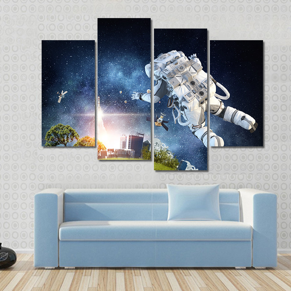 Astronaut Reaching You Multi Panel Canvas Wall Art