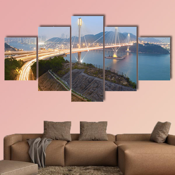 Ting Kau Bridge in Hong Kong multi panel canvas wall art