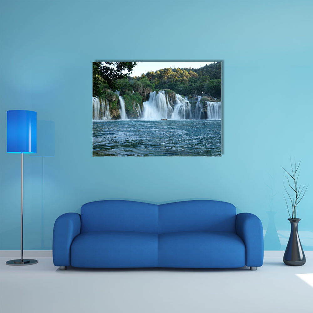 Scenic Waterfalls At Plitvice Lakes National Park Croatia Multi Panel Canvas Wall Art