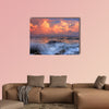 Stormy sunrise in ocean bay Multi panel canvas wall art