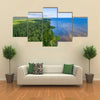 Aerial shot along the coast, Forest, Lake, Panorama multi panel canvas wall art